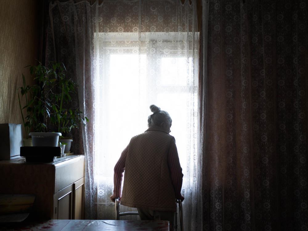 Larisa, 76, lives alone in her apartment in Sloviansk, Ukraine. She hasn't been outside since before the war.