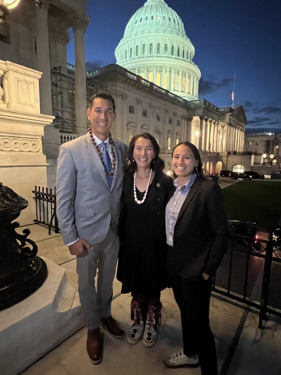 From left to right: Reps. Kaialiʻi Kahele, Mary Peltola and Sharice Davids.