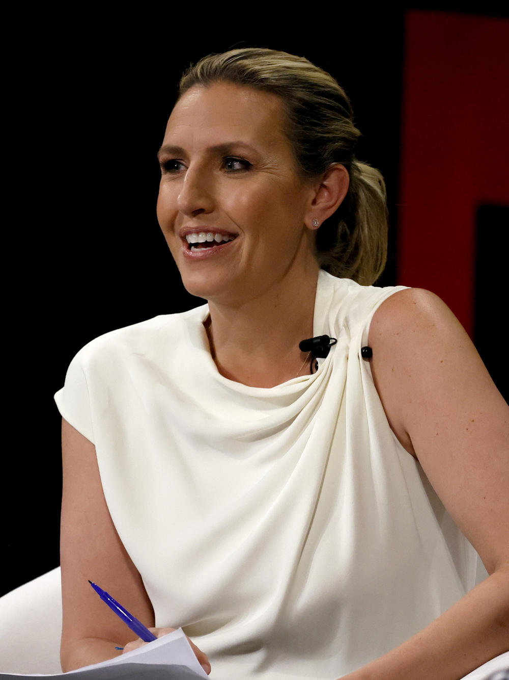 CNN's Poppy Harlow speaks onstage at the TIME100 Summit 2022 in New York City in June.