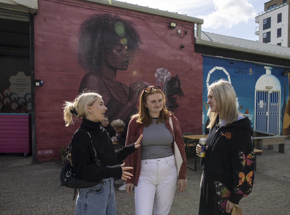 Annie Garvey, Kesta and Nancy chat at the Peckham Festival in London.