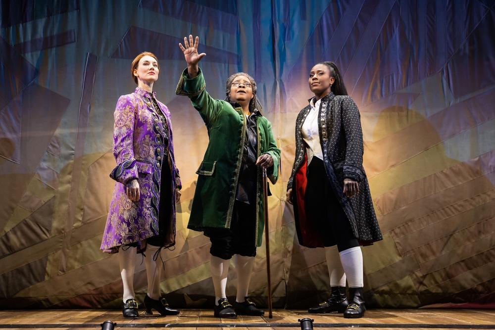 Elizabeth A. Davis, Patrena Murray and Crystal Lucas-Perry in <em>1776</em> at American Repertory Theater.