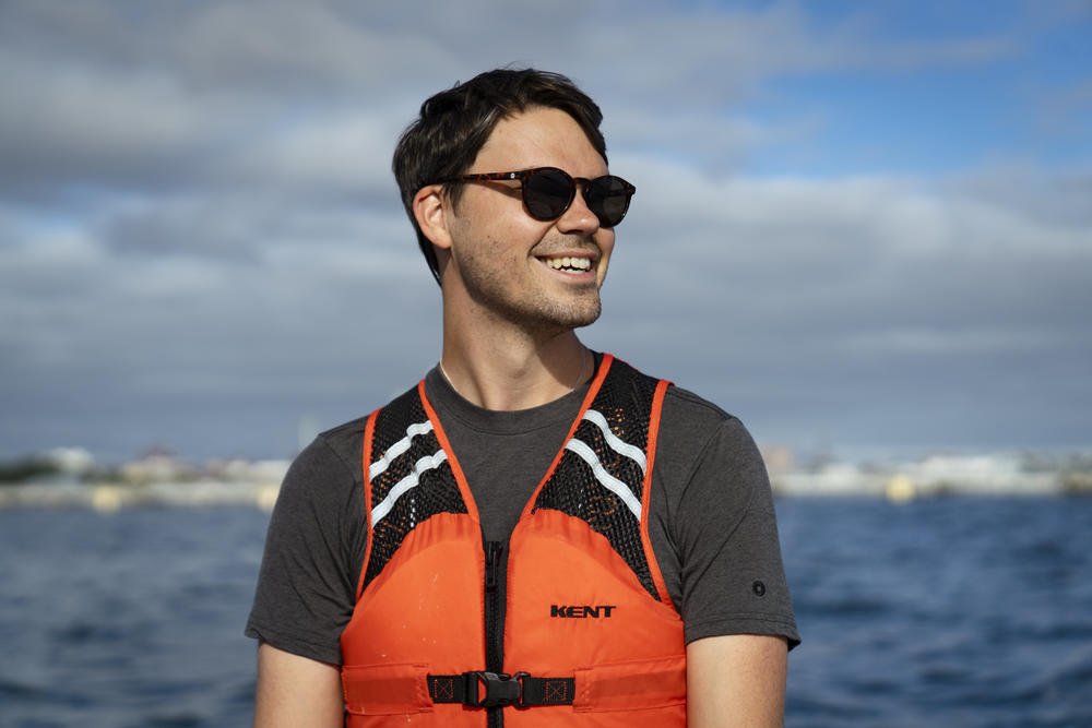 Ben Conniff, co-owner of Luke's Lobster, aboard Sea Smoke in Portland, Maine.