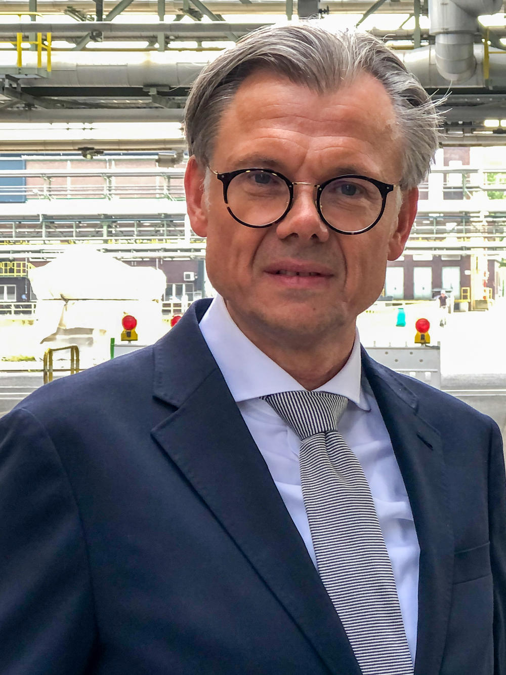 Heiko Mennerich, head of energy for German chemical company Evonik, at the coal-fired power plant at the company's chemical park in Marl, Germany, on Sept. 13. The plant was scheduled to shut down for good this fall, but due to the German energy crisis, it's one of several coal plants nationwide that will continue to burn coal to get the country through the winter.