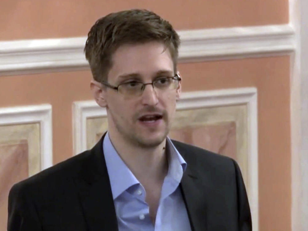 In this image made from video and released by WikiLeaks, former National Security Agency systems analyst Edward Snowden speaks in Moscow in 2013.