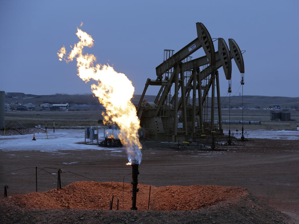 Methane, the main component of natural gas, is also a byproduct of oil drilling.