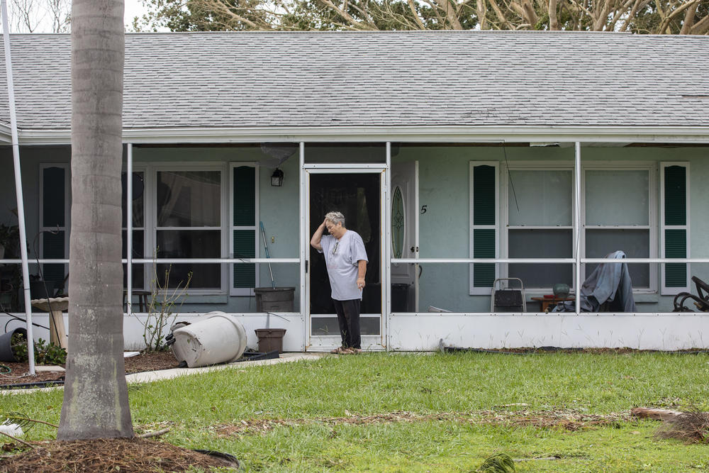 Sheryl Hawk outside her home in Englewood Florida on September 29, 2022.