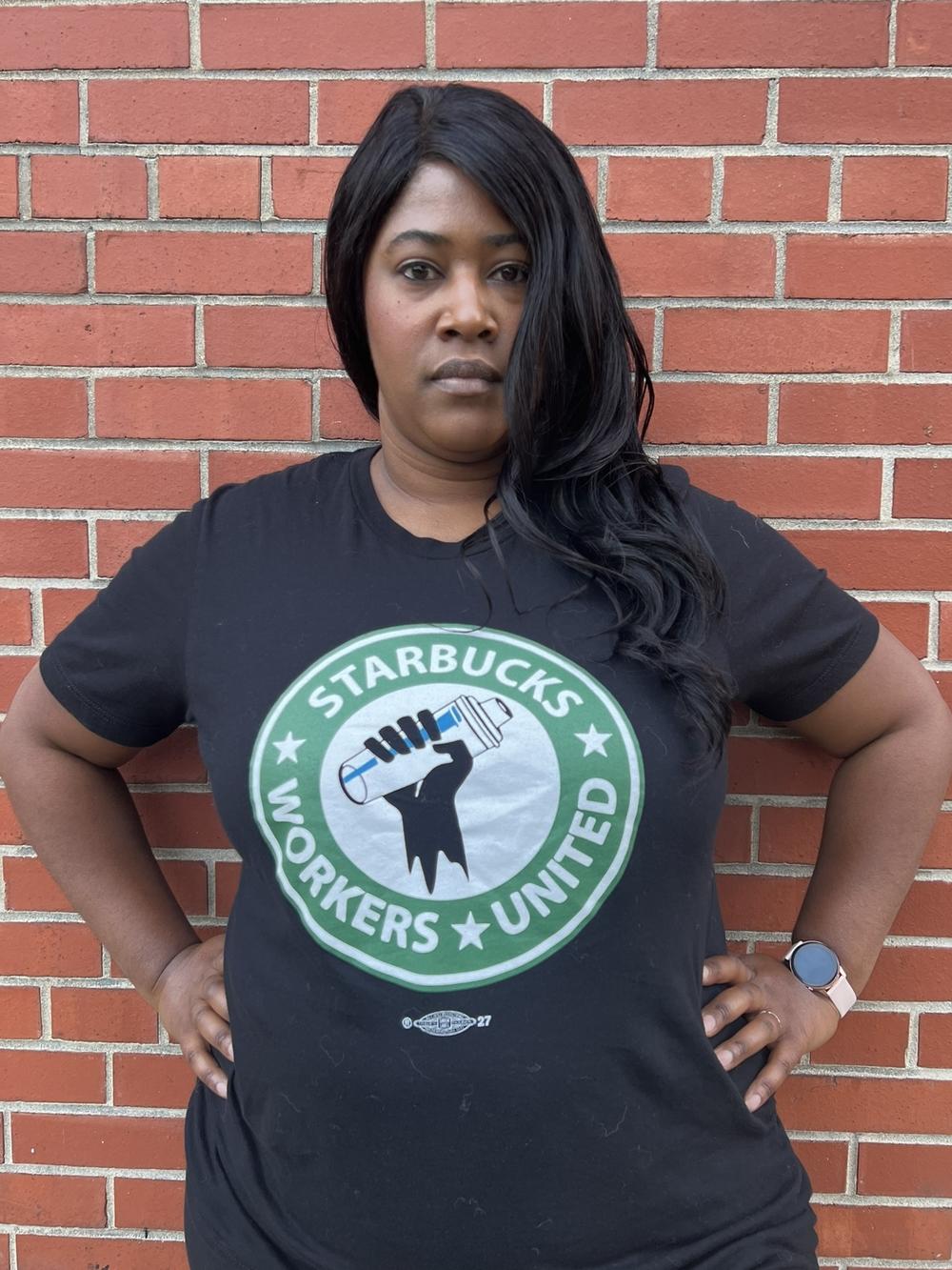 Jasmine Leli, a barista at a Buffalo-area Starbucks, is worried about her job. She serves on the Starbucks workers' national bargaining committee.