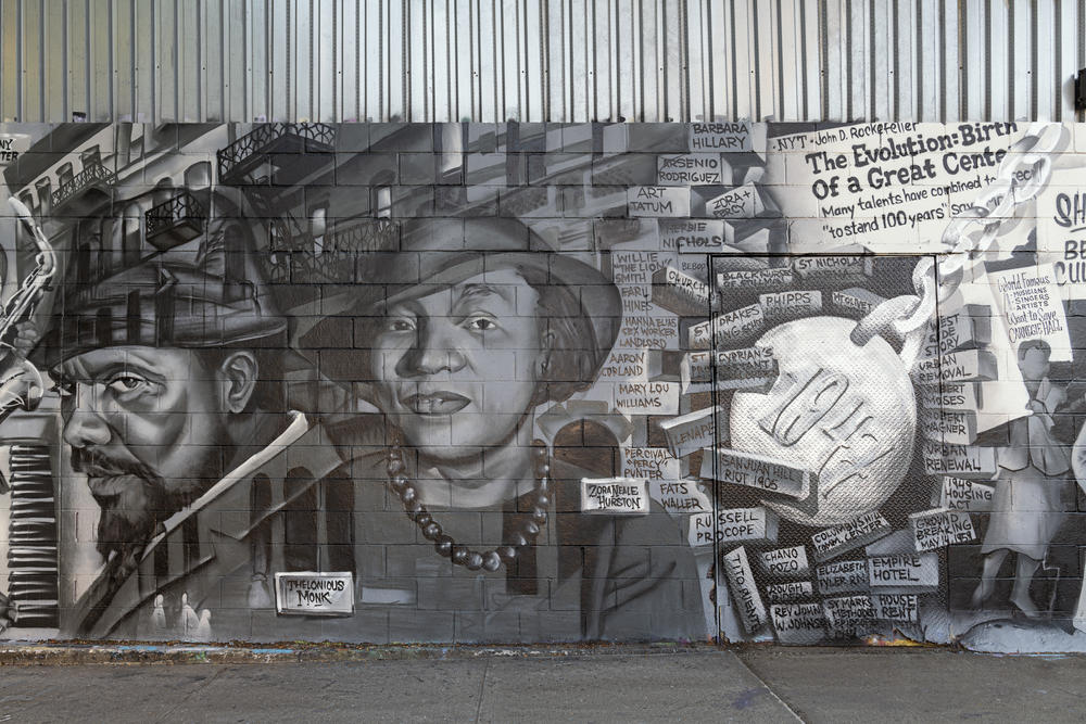 A mural depicting the history of San Juan Hill by graffiti and visual artist Wicked GF (Gary Fritz) and his graffiti crew The EX VANDALS, created in Brooklyn as part of the <em>San Juan Hill: A New York Story </em>project.<strong></strong>