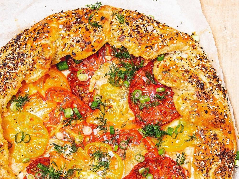 Jake Cohen grew up breaking the Yom Kippur fast with bagels. He put a spin on his beloved bagels by creating the everything bagel tomato galette.