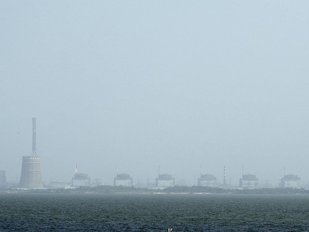 A view of the Zaporizhzhya nuclear plant and the Dnipro river on the other side of Nikopol, Ukraine, on Aug, 22, 2022.