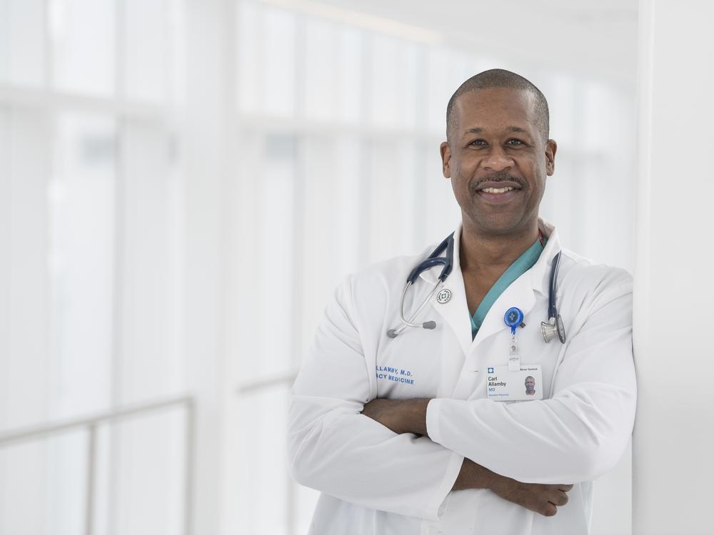 Carl Allamby recently completed all of his training and was hired as an attending physician at Cleveland Clinic's Hillcrest Hospital. He's 51.