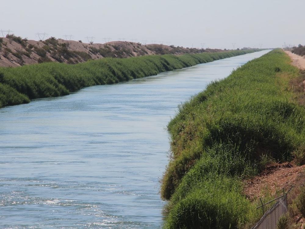 The All-American Canal carries water from the Imperial Dam, on the Colorado River near Yuma, Ariz., to a series of smaller distribution canals in the Imperial Valley.