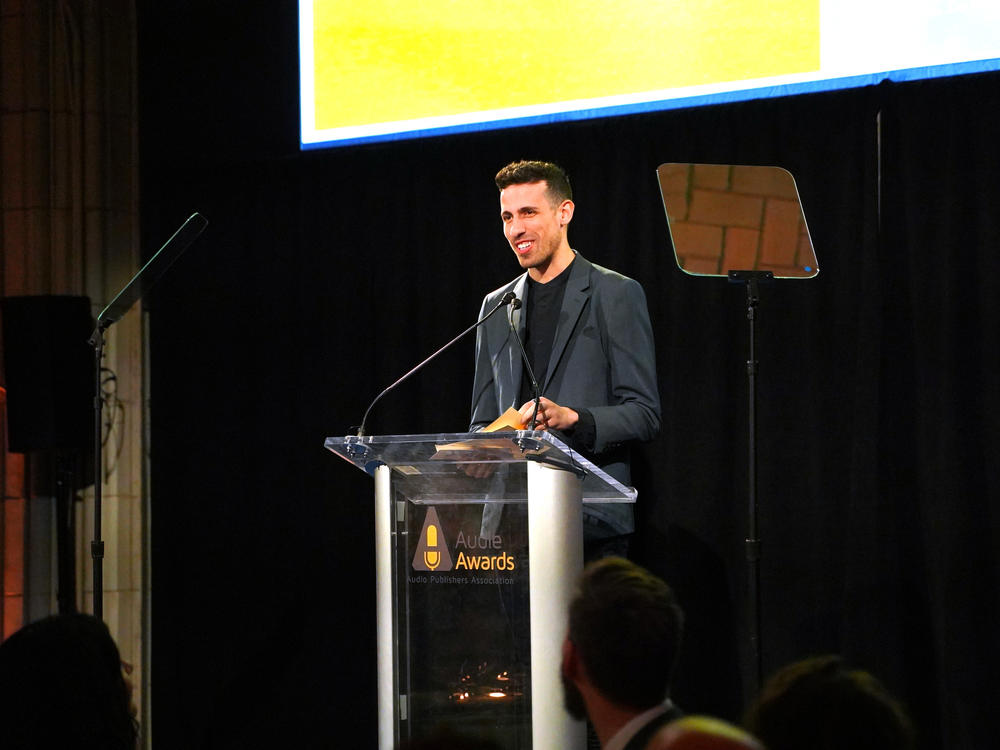 Adam Silvera speaks onstage at the 2020 Audie Awards Gala at Guastavino's in New York City on March 2, 2020.