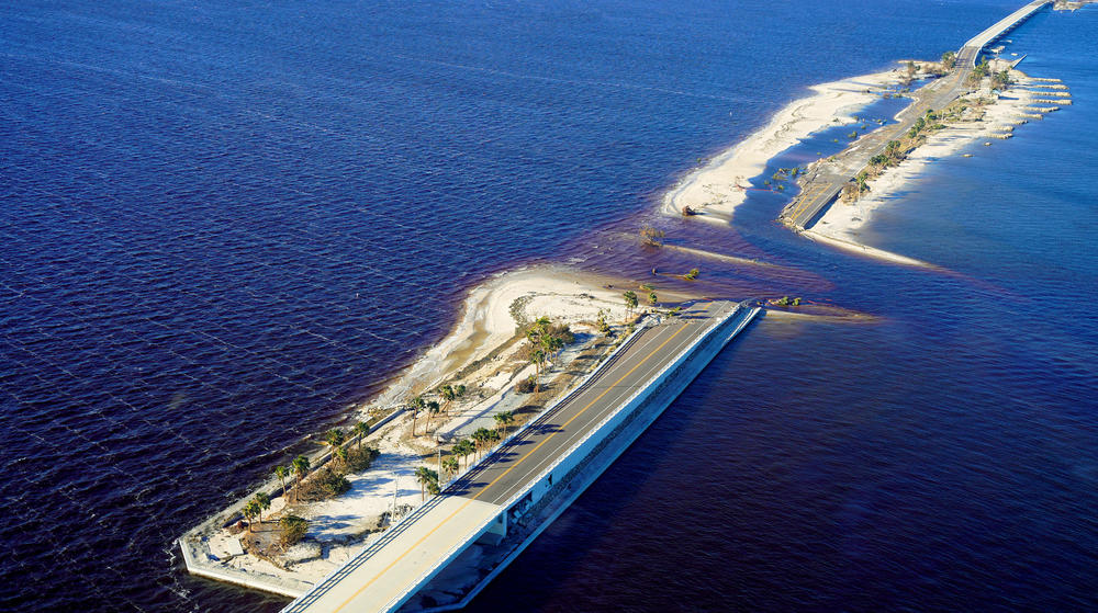 Hurricane Ian destroyed several portions of the Sanibel Causeway.