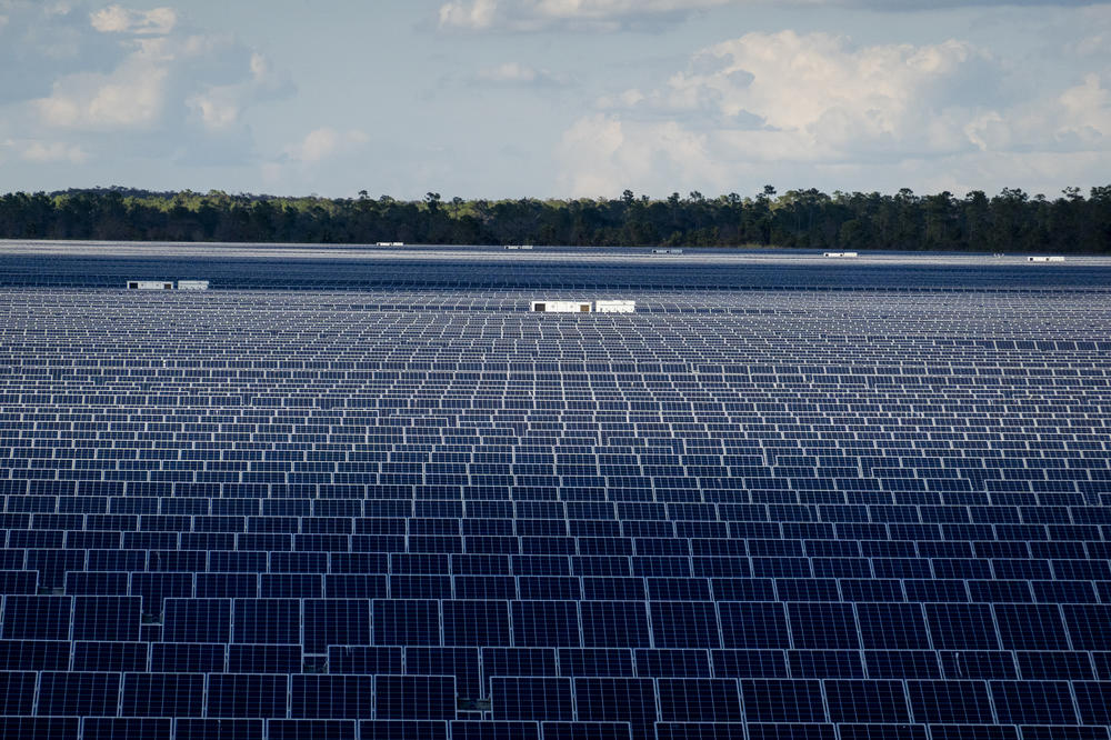 This 870-acre solar array, with 650,000 individual panels, powers Babcock Ranch during the day.