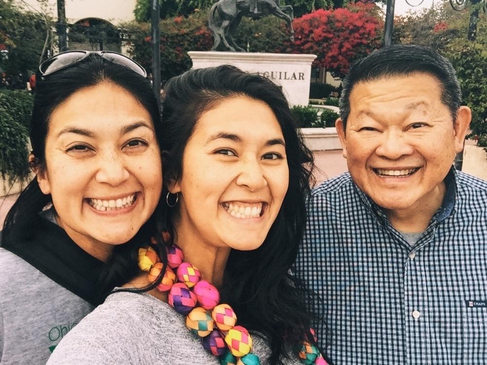 Kristel, me and dad in 2019.