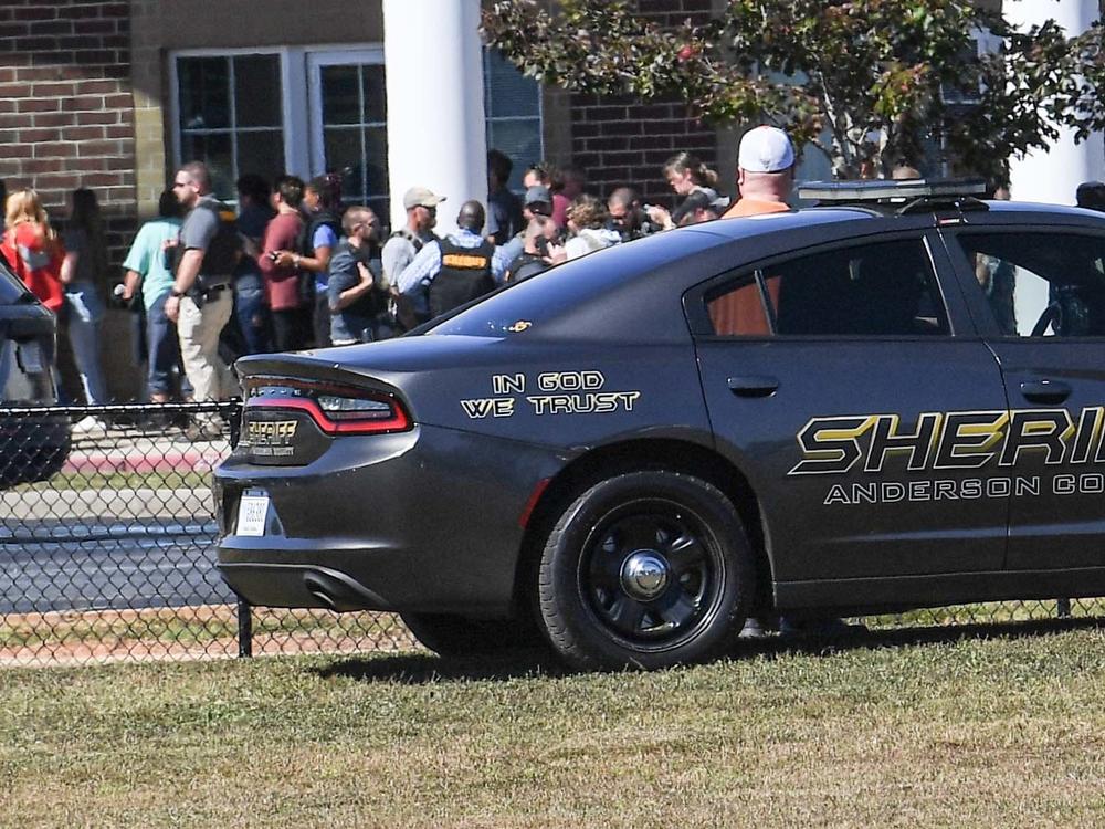In response to a false call about an active shooter, police and emergency workers descended on Robert Anderson Middle School in Anderson, South Carolina, on Oct. 5. Parents rushed to pick up their children, causing a traffic jam in front of the school.
