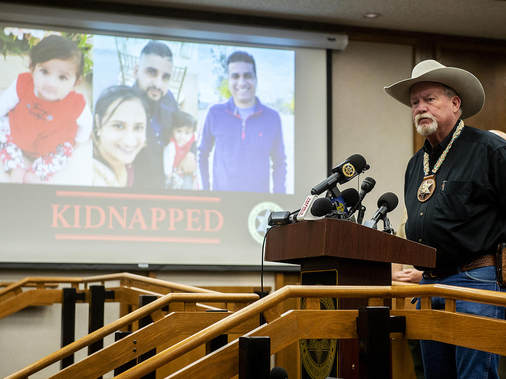 Merced County Sheriff Vern Warnke speaks at a news conference about the kidnapping of 8-month-old Aroohi Dheri, her mother Jasleen Kaur, her father Jasdeep Singh, and her uncle Amandeep Singh, in Merced, Calif., on Wednesday, Oct. 5, 2022.