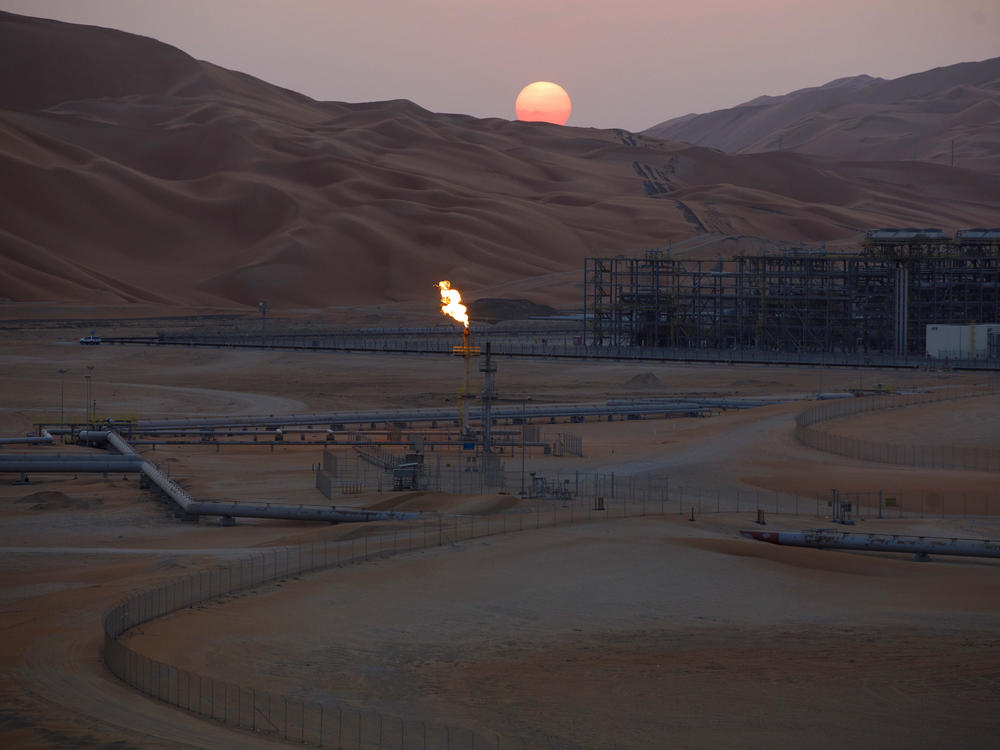 An oil processing facility in Saudi Arabia. The country, along with other OPEC+ members, plans to cut production against the wishes of the U.S.