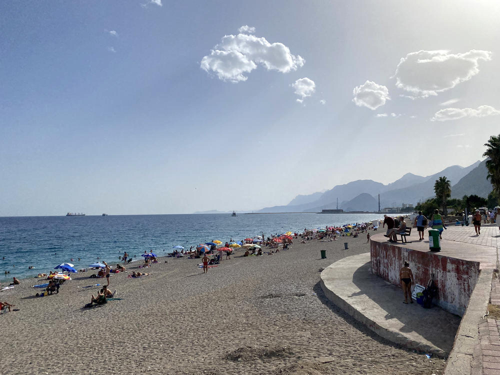 The beach in Antalya on a recent Sunday.