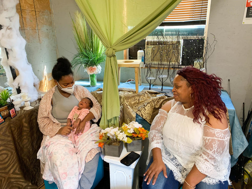 Hajime White (right) with her daughter Gwen and Gwen's daughter, Quen, at the family compound in Warren, Ark. Gwen had her first baby, a son, at 16, and, defying the odds for teen moms, went on to finish high school and earn a degree in pharmacy tech. 