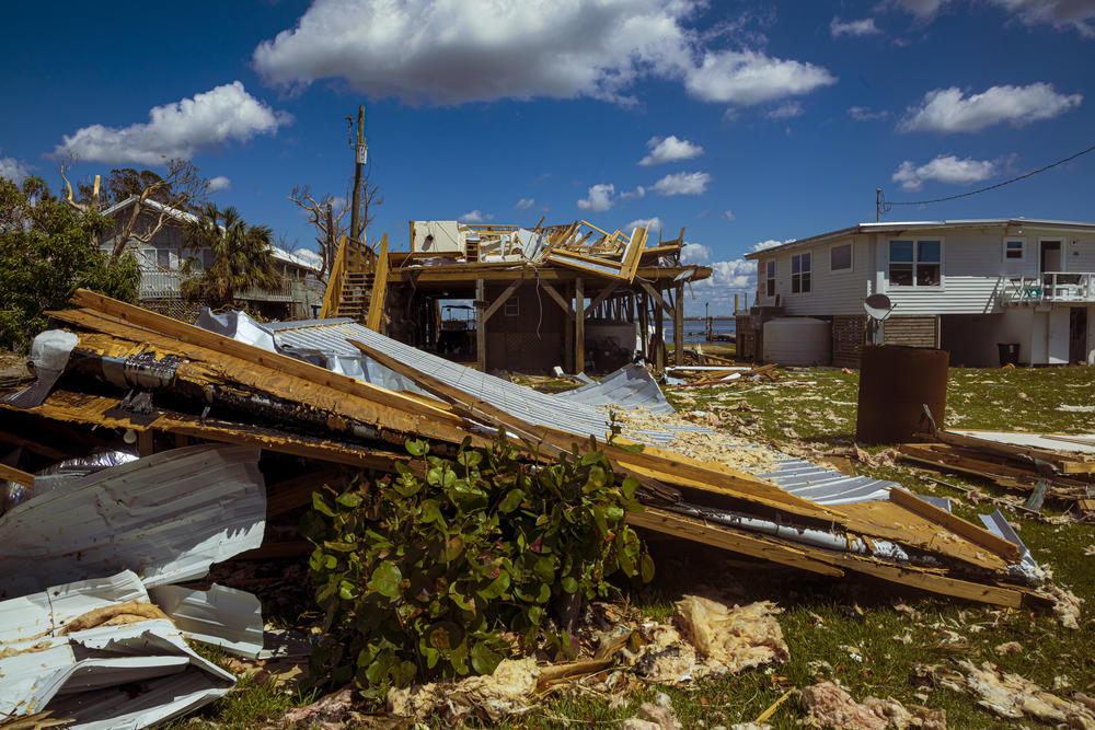 Homes were destroyed by Hurricane Ian on Little Gasparilla Island, Fla.