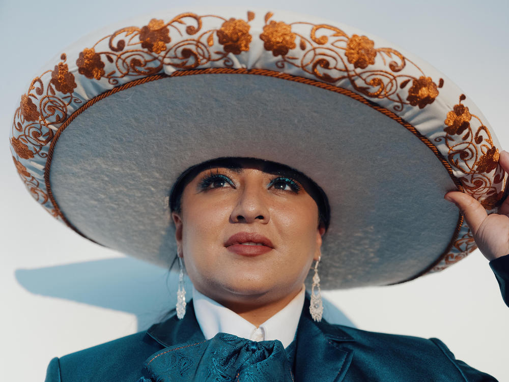 Tania Lopez of Mariachi Lindas Mexicanas at the MARIACHI USA festival in Los Angeles on June 18, 2022.