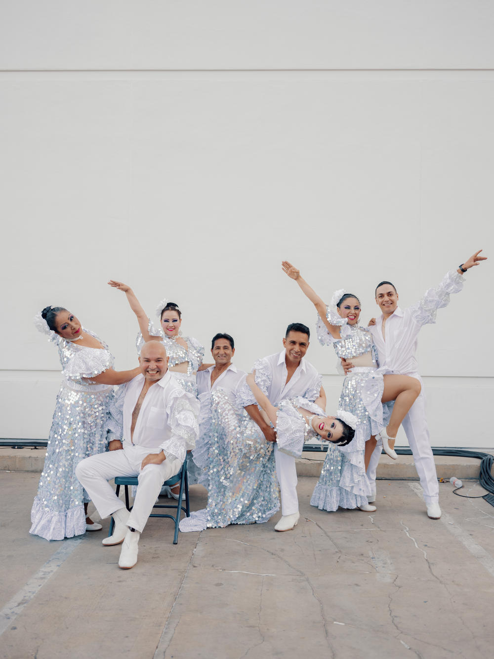 Mi Tierra Ballet Folklórico, a dance group, poses for a photo at the Mariachi USA festival in June.