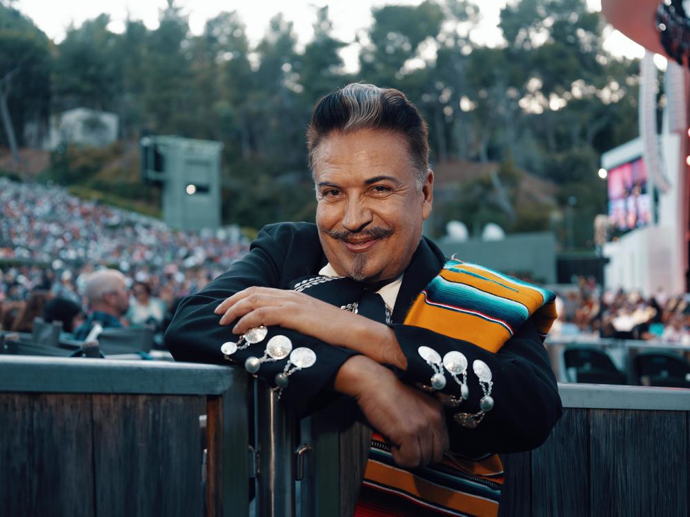 An audience member poses for a photo at the MARIACHI USA festival in June.