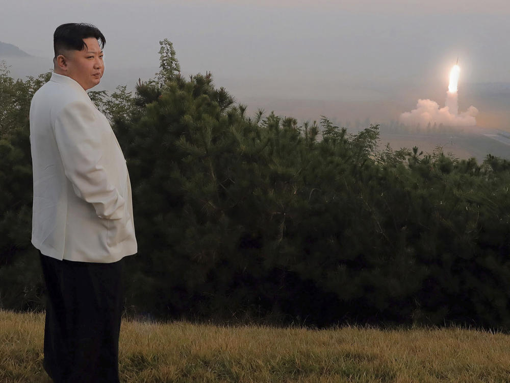 This photo provided on Oct. 10, 2022, by the North Korean government, North Korean leader Kim Jong Un inspects a missile test at an undisclosed location in North Korea, as taken sometime between Sept. 25 and Oct. 9.