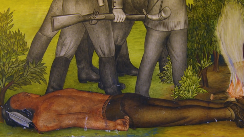 Part of a nearly century-old mural at George Washington High School in San Francisco.