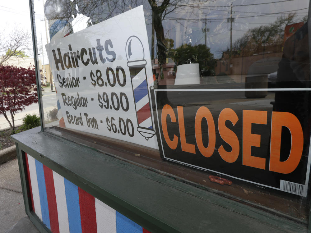 A closed barbershop in Cleveland in May 2020. Small businesses were in limbo as the coronavirus outbreak raged and the first round of the government's multibillion-dollar Paycheck Protection Program drew to a close.