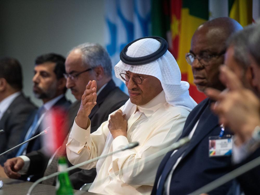 Abdulaziz bin Salman, Saudi Arabia's energy minister, speaks during a news conference after the 45th Joint Ministerial Monitoring Committee and the 33rd OPEC and non-OPEC Ministerial Meeting in Vienna, Austria, on Oct. 5.