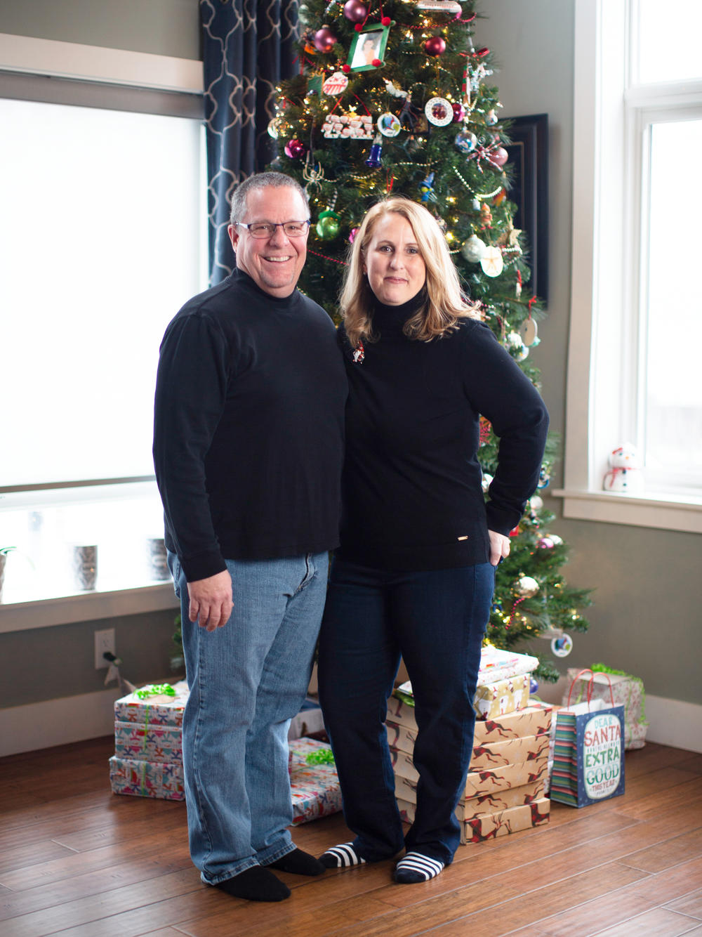 Jennifer Kelly-Rogers with her husband, Doug Rogers, in December 2021.