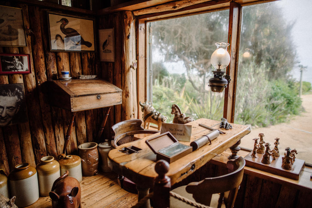 A writing desk at one of Pablo Neruda's homes, now a museum, in Isla Negra, Chile, on Aug. 31. The museum attracts a steady stream of visitors, despite recent denunciations of the Chilean poet, who died in 1973.