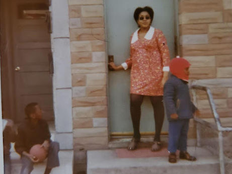 The author in her mother's belly, 1972.