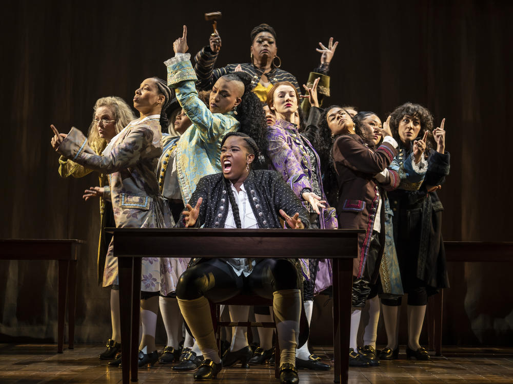 The company of this production of <em>1776</em> is multi-racial and trans, female and nonbinary.
