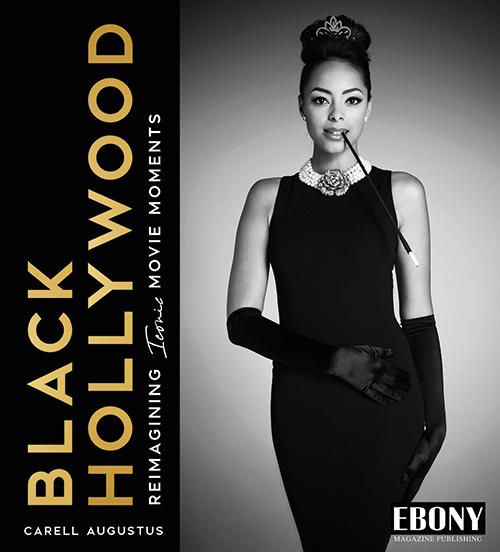 Actress Amber Stevens West recreates Audrey Hepburn's iconic <em>Breakfast at Tiffany</em>'s role on the cover of the book.