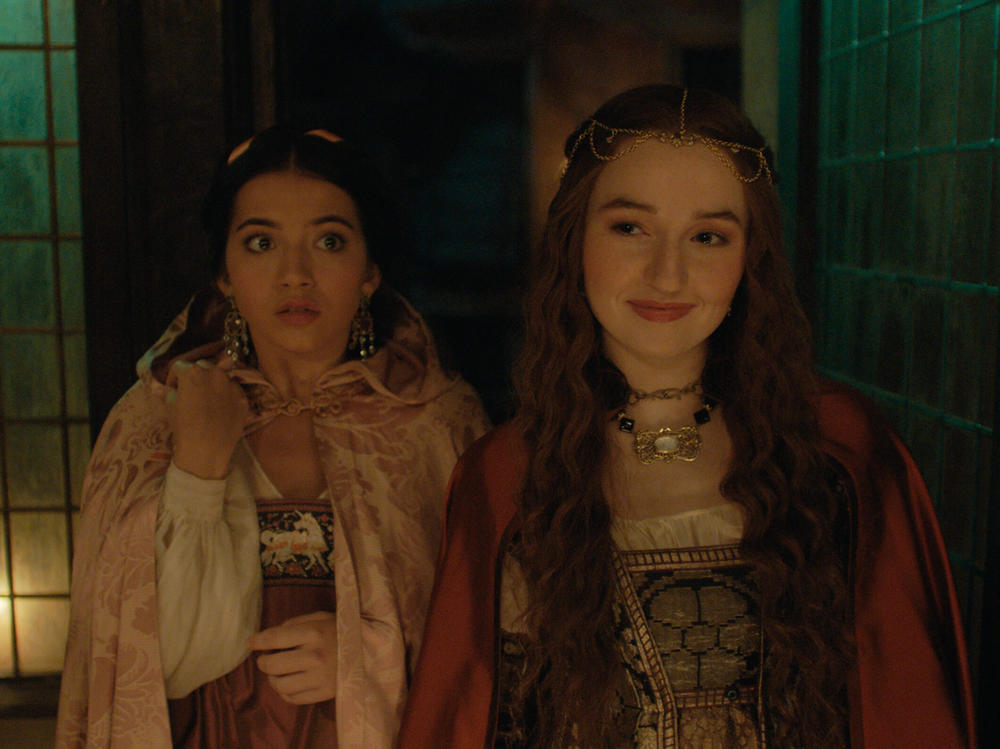 Isabela Merced as Juliet and Kaitlyn Dever as Rosaline in <em>Rosaline,</em> available on Hulu.