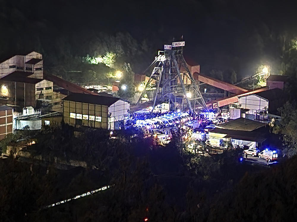A view of the entrance of the mine in Amasra, in the Black Sea coastal province of Bartin, Turkey, on Friday.