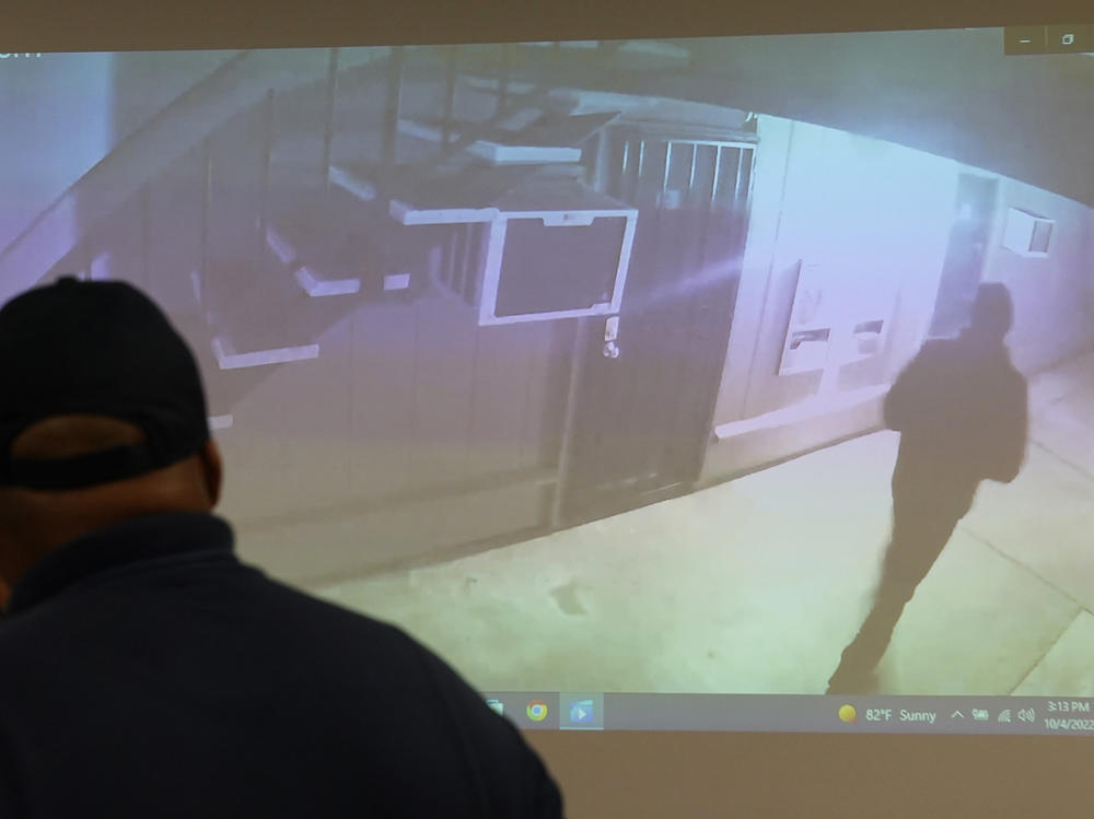 The Stockton Police Department on Oct. 4 shows a brief surveillance video of someone authorities described as a 