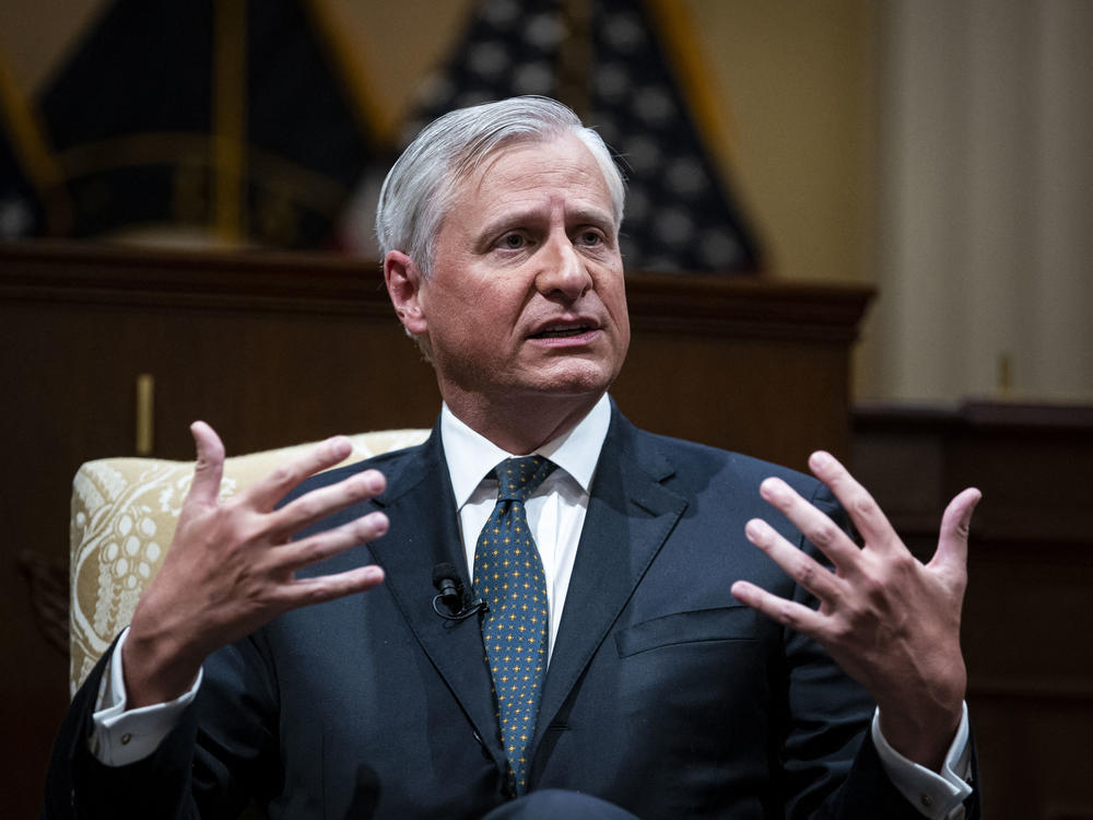 Historian Jon Meacham, pictured during a discussion on Capitol Hill on the anniversary of the Jan. 6 attack, has authored a new book about the life and legacy of President Abraham Lincoln.
