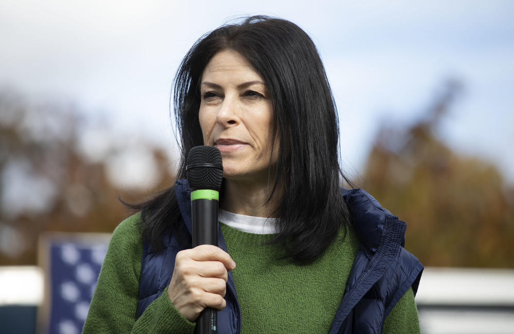 Michigan Democratic Attorney General Dana Nessel speaks at a campaign rally Sunday in East Lansing, Mich.