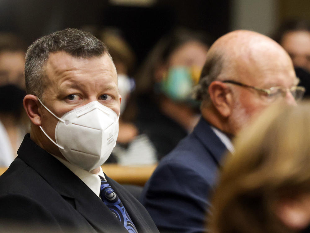 Paul Flores looks on at the second day of his preliminary hearing on Aug. 3, 2021. On Tuesday, jurors unanimously found Flores guilty of first-degree murder.