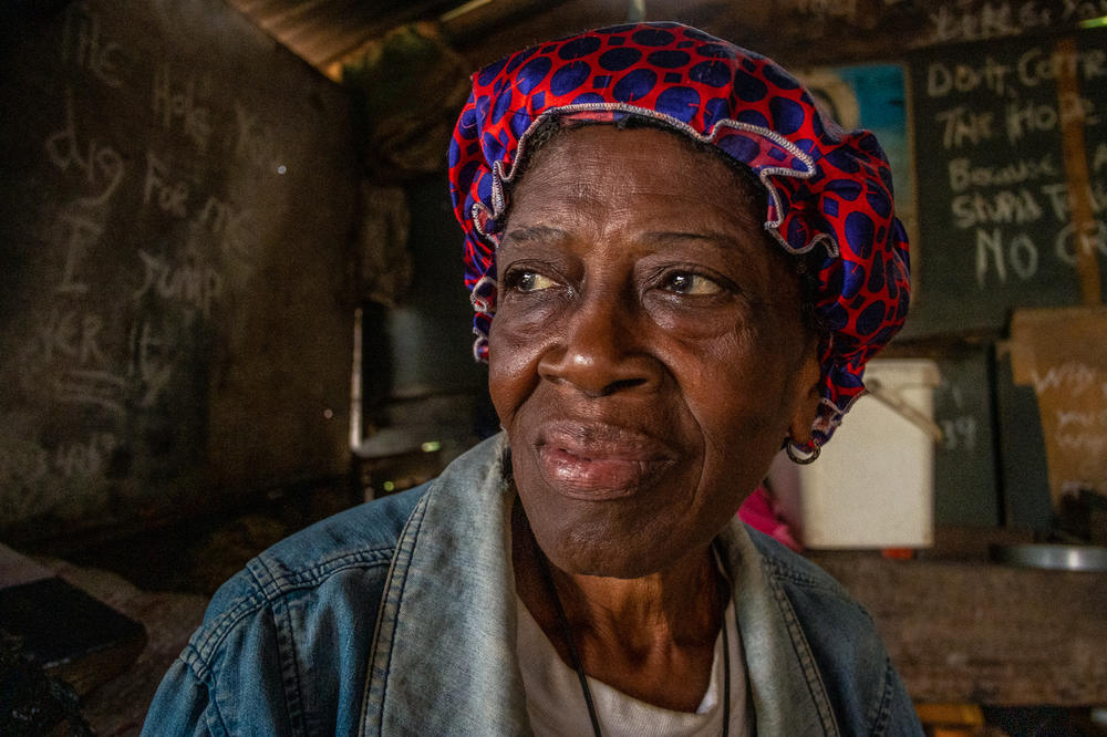 Mama Sckadee, a 69-year-old Liberian, is raising her 14-year-old granddaughter, Angel, at the Oru-Ijebu refugee camp in southwestern Nigeria.