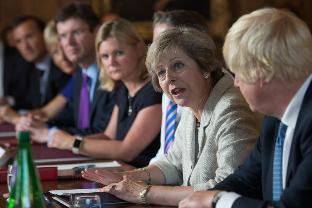 British Prime Minister Theresa May holds a Cabinet meeting to discuss department-by-department Brexit action plans at the prime minister's country retreat Chequers in Ellesborough, England, on Aug. 31, 2016.