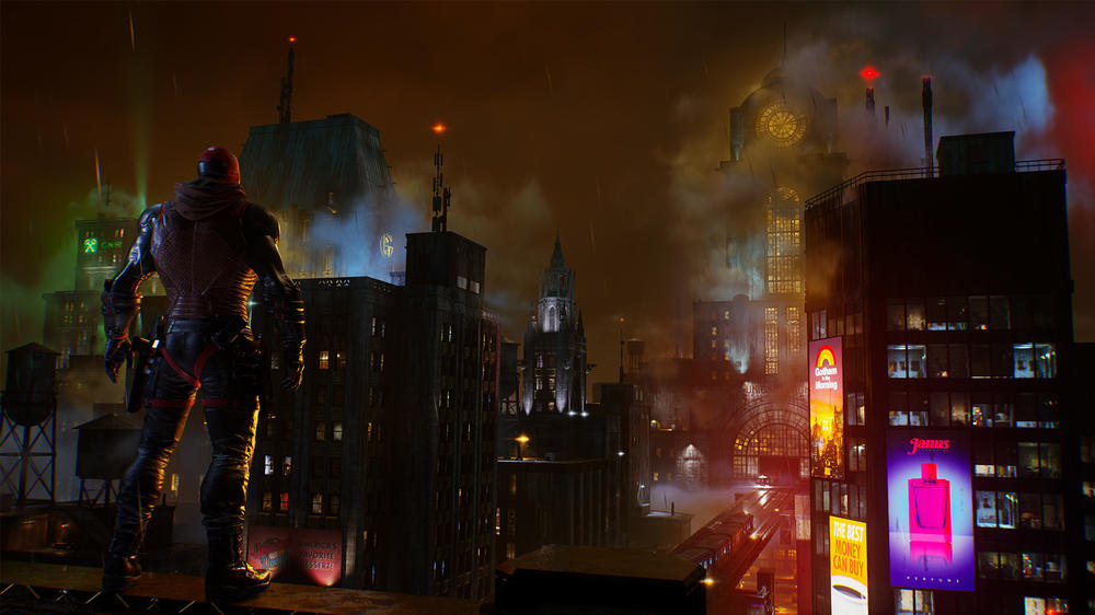 Red Hood surveys Gotham.