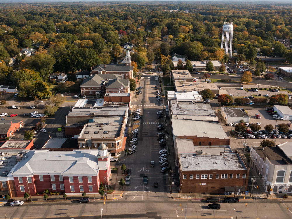 A view of downtown Oxford, N.C., near Main Street.