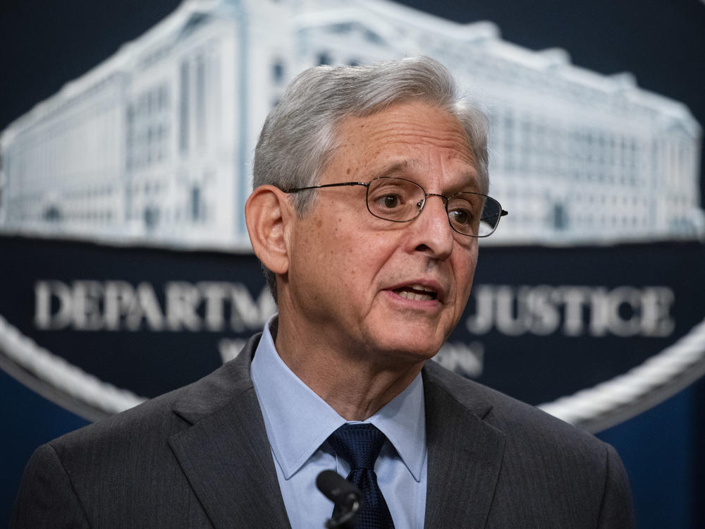 Attorney General Merrick Garland speaks during a news conference at the Department of Justice in Washington, D.C., on Oct. 24.
