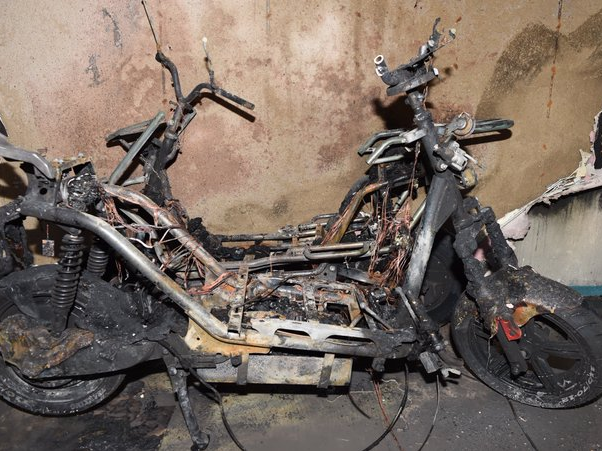 New York City is on track to experience twice as many e-bike-related fires this year compared to last. Above, the remains of a fire in January in a Bronx apartment.